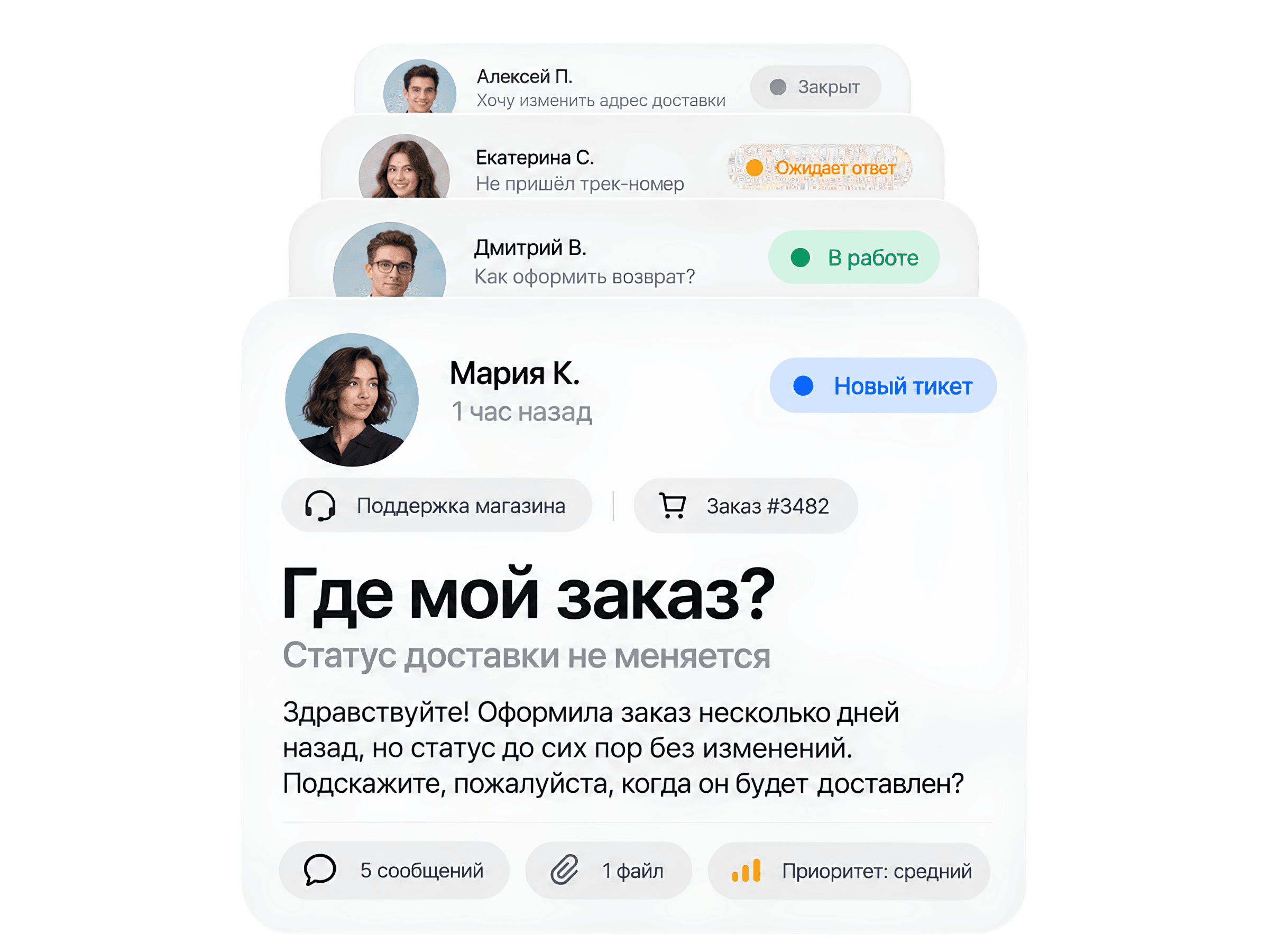 Диалоги клиентов и статусы обращений в MAX